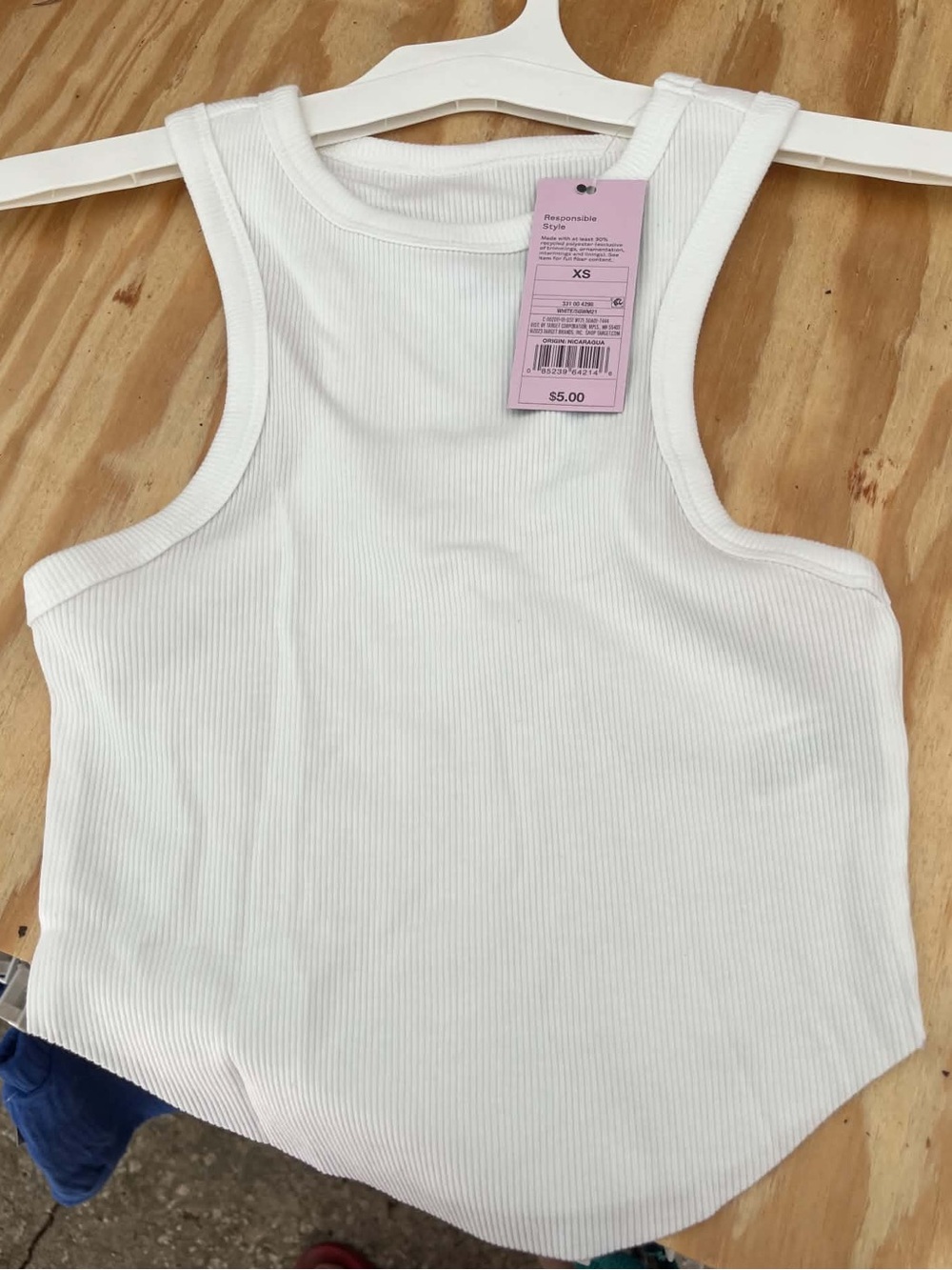 Target White Ribbed Racerback Tank Top